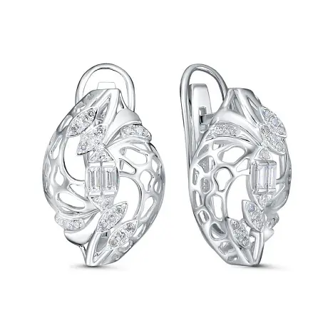 Серьги с английским замком из комбинированного золота
