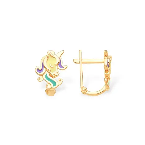 Серьги детские из красного золота