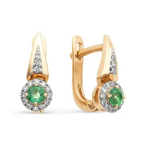 Серьги с английским замком из красного золота