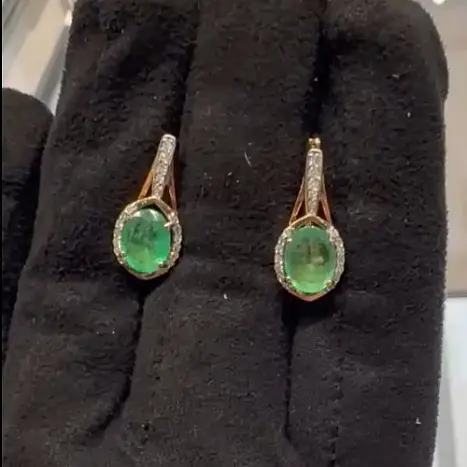 Серьги с английским замком из комбинированного золота