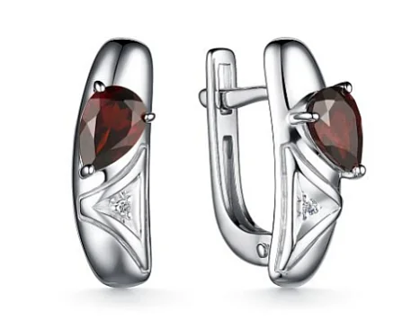Серьги с английским замком из серебра