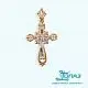 Подвеска крест из комбинированного золота