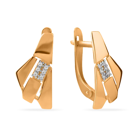 Серьги с английским замком из красного золота