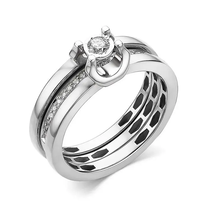 Кольцо декоративное из белого золота