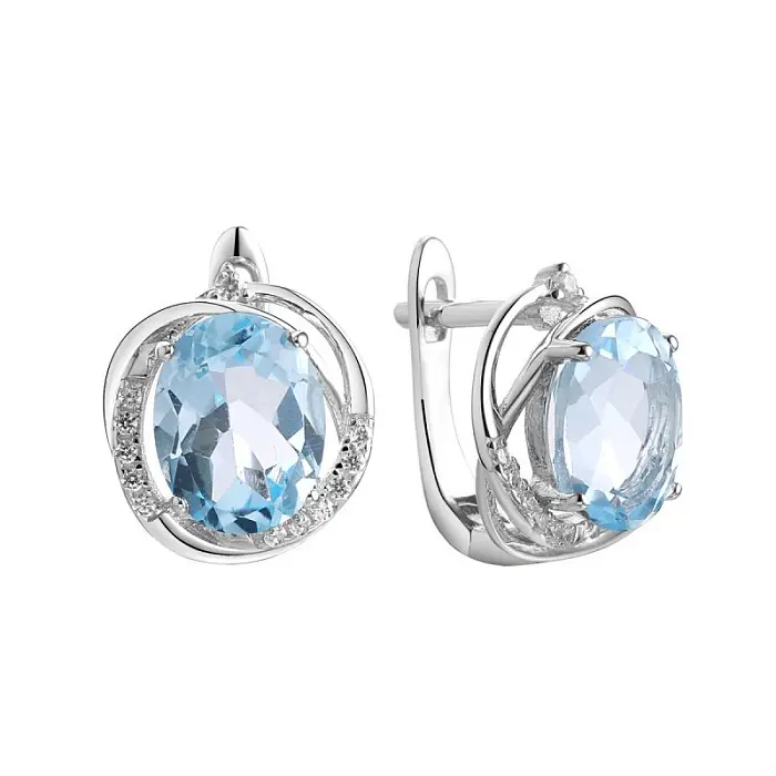Серьги с английским замком из серебра