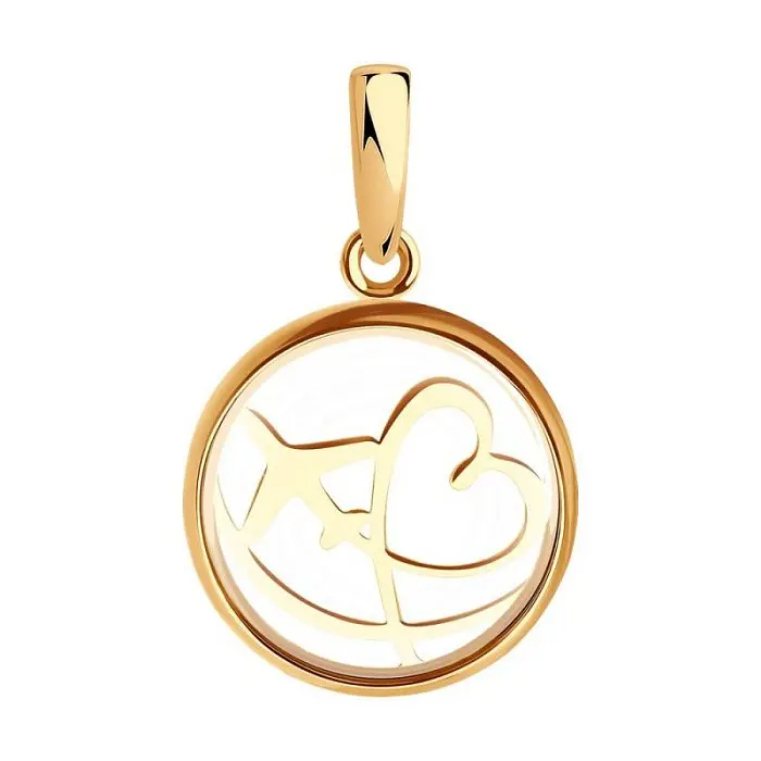 Подвеска декоративная из красного золота