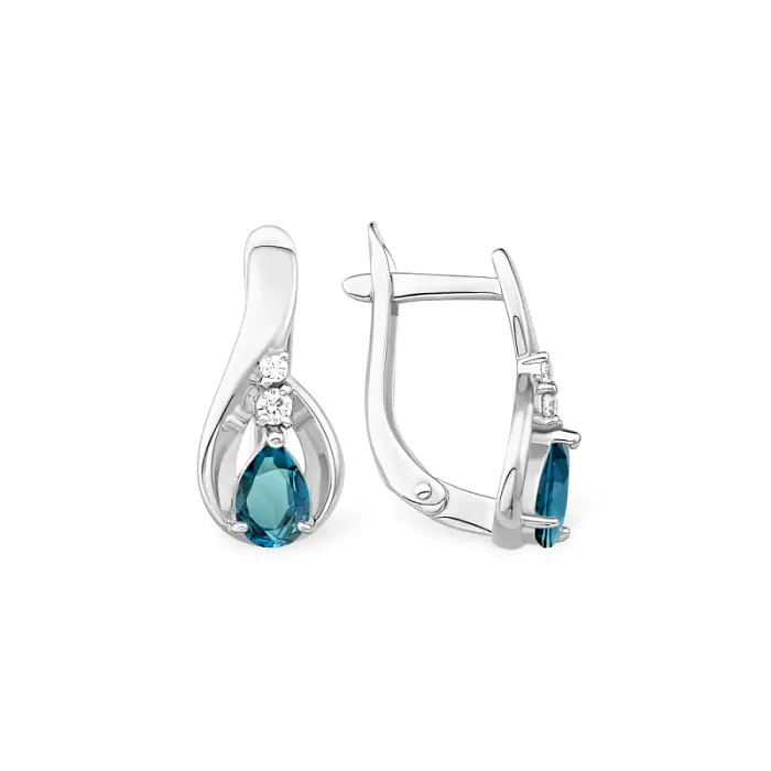 Серьги с английским замком из серебра