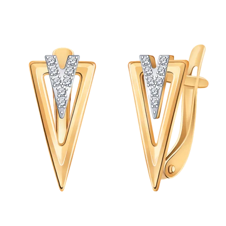 Серьги с английским замком из красного золота