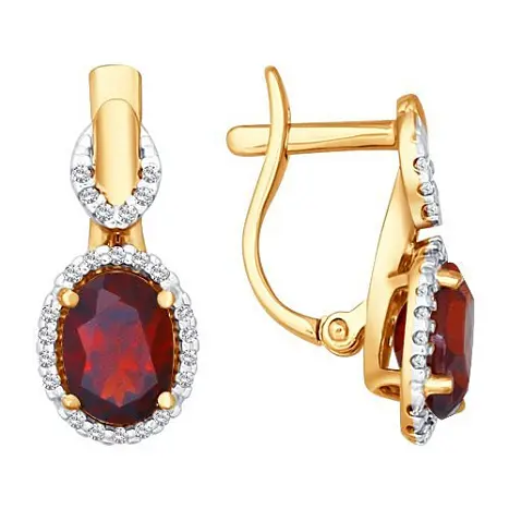Серьги с английским замком из красного золота