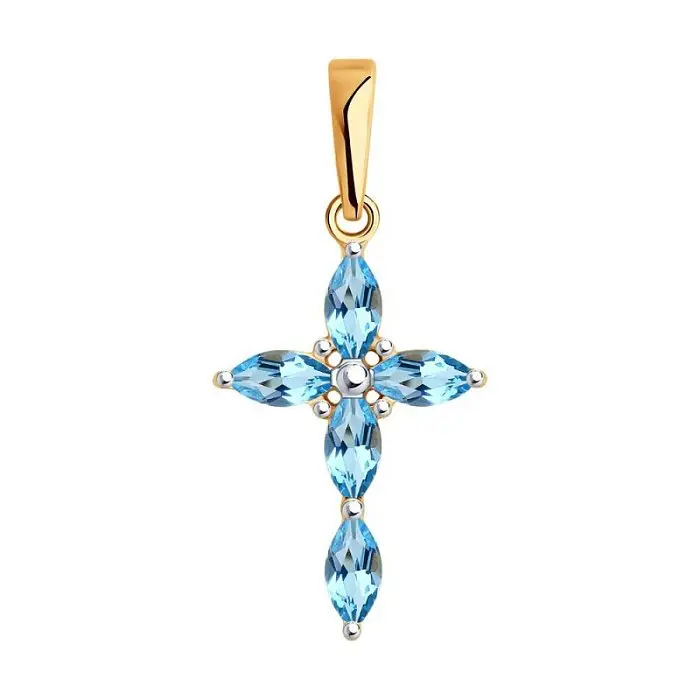 Подвеска декоративный крест из красного золота