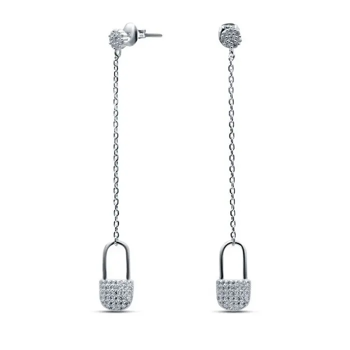 Серьги подвесные из серебра