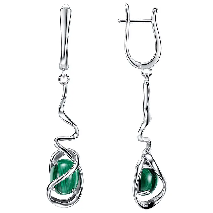 Серьги подвесные из серебра