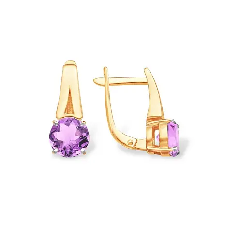 Серьги с английским замком из красного золота