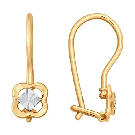 Серьги детские из красного золота