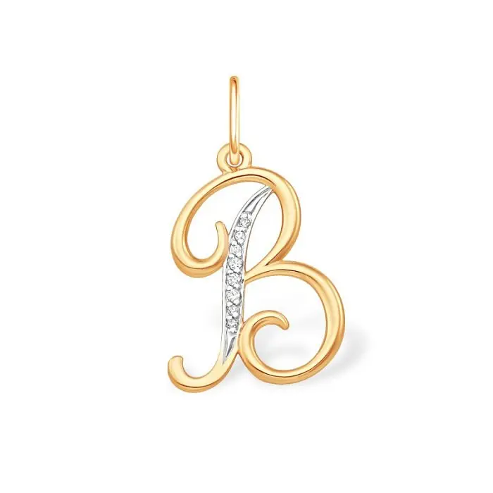 Подвеска буква из красного золота