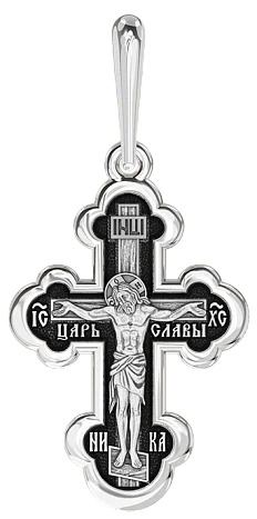 Подвеска крест из серебра
