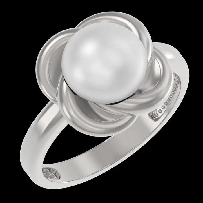 Кольцо декоративное из серебра вид 1