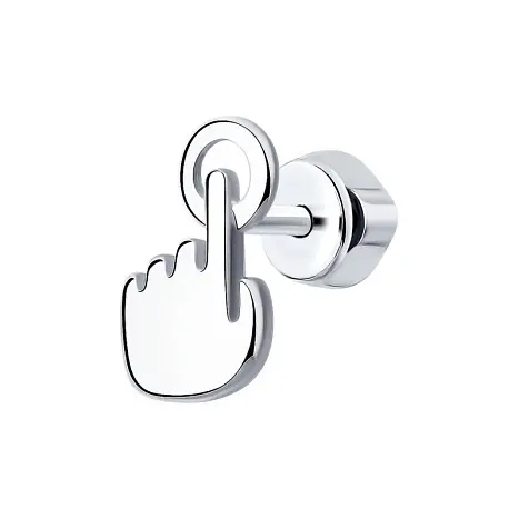 Серьги одиночные из серебра