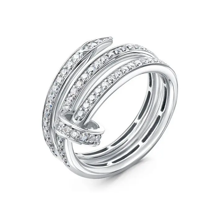 Кольцо декоративное из белого золота