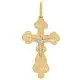 Подвеска крест из комбинированного золота