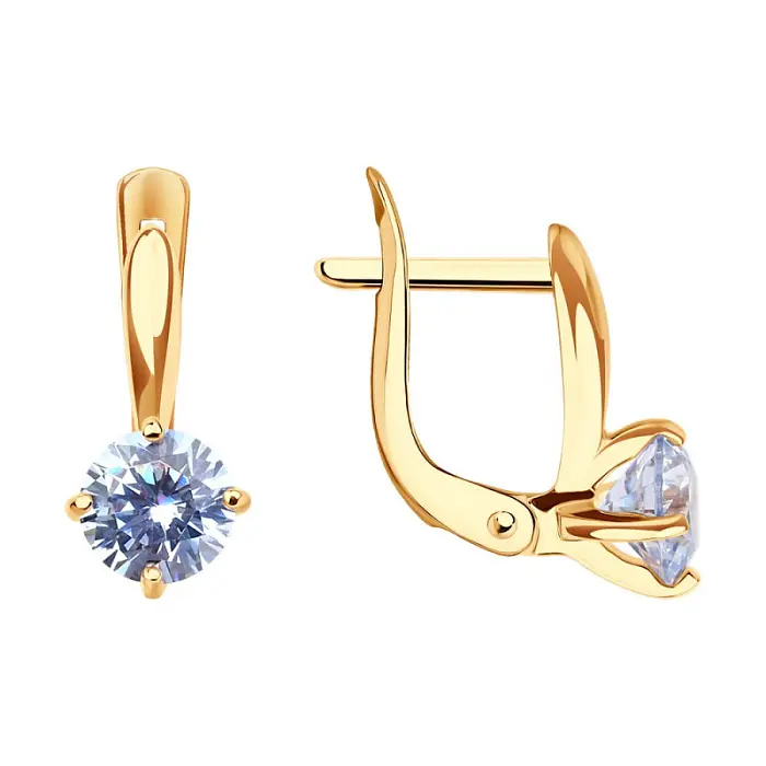 Серьги детские из красного золота