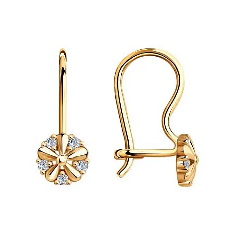 Серьги детские из позолоты