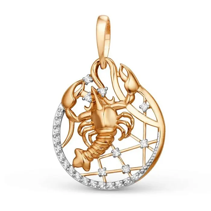 Подвеска знак зодиака из красного золота