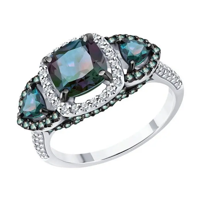 Кольцо декоративное из белого золота