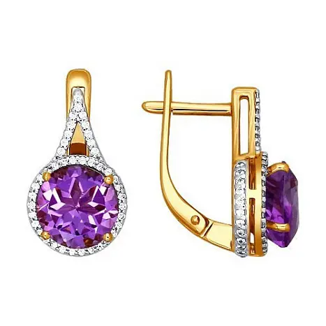Серьги с английским замком из красного золота