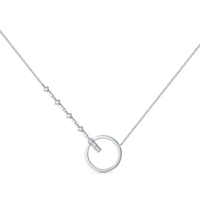 Цепь колье из белого золота