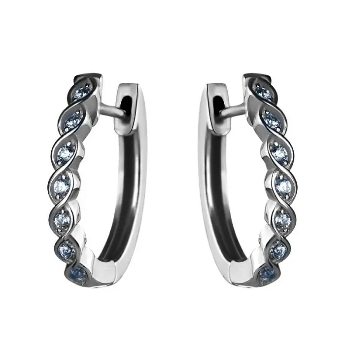 Серьги с английским замком из серебра