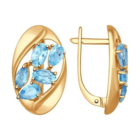 Серьги с английским замком из красного золота