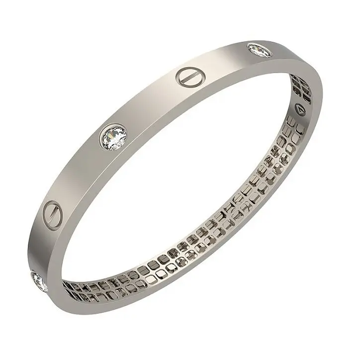 Браслет жесткий из белого золота