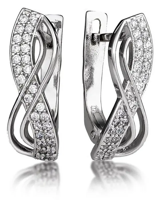 Серьги с английским замком из серебра