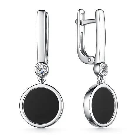Серьги подвесные из серебра
