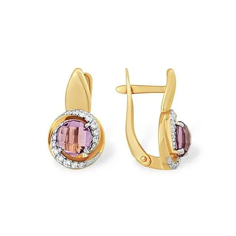 Серьги с английским замком из красного золота