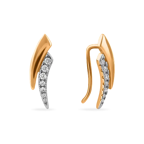 Серьги зажимы из красного золота