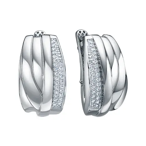 Серьги с английским замком из серебра
