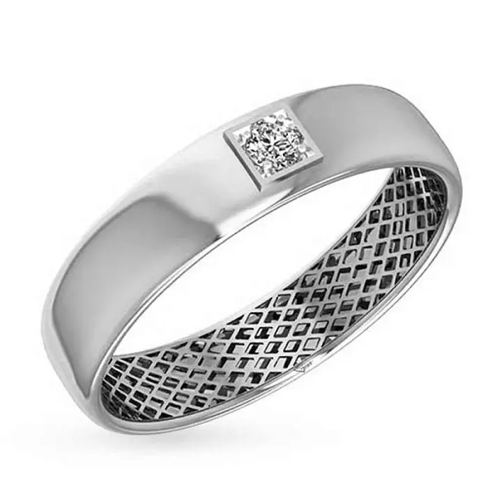 Кольцо обручальное из белого золота