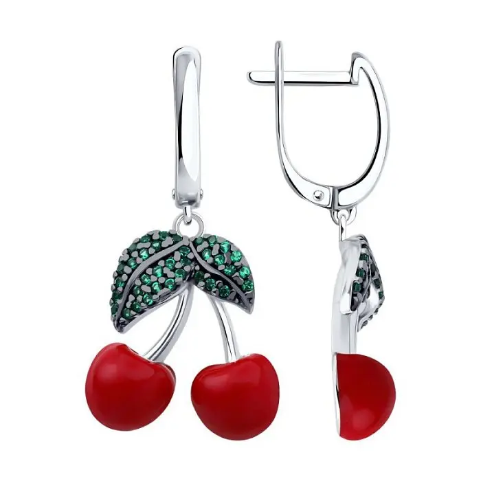 Серьги подвесные из серебра