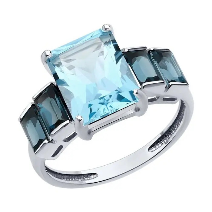 Кольцо декоративное из белого золота