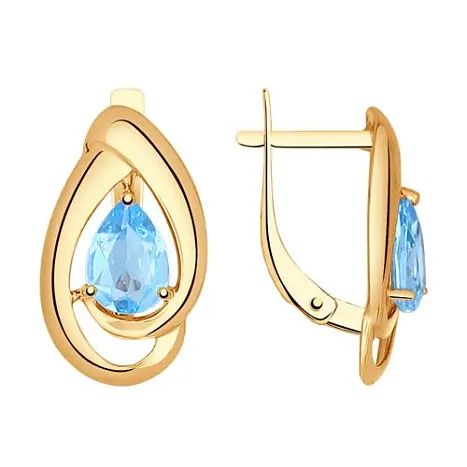 Серьги с английским замком из красного золота