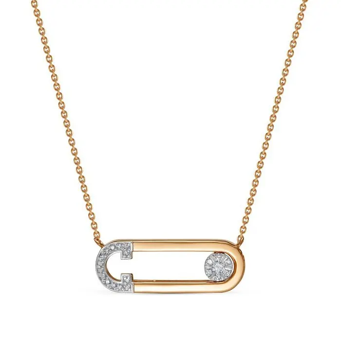 Цепь колье из комбинированного золота