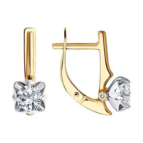 Серьги с английским замком из красного золота