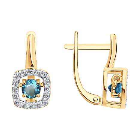 Серьги с английским замком из красного золота