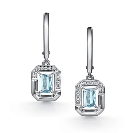 Серьги подвесные из серебра