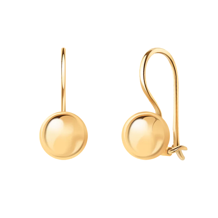 Серьги петельки из красного золота