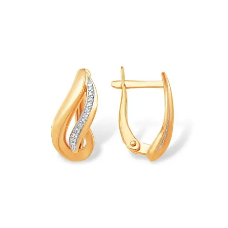 Серьги с английским замком из красного золота