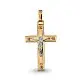 Подвеска крест из комбинированного золота