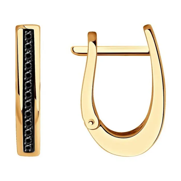 Серьги с английским замком из красного золота